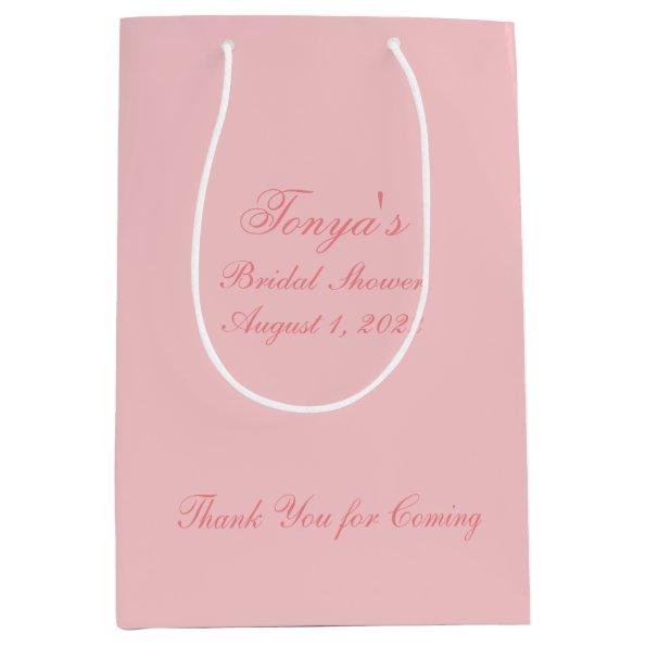 Simple Personalized Bridal Shower Thank You Medium Gift Bag