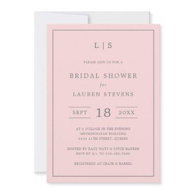 Simple Pink and Gray Monogram