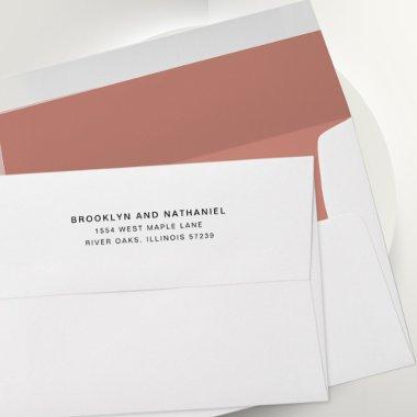 Simple Pink Mauve Return Address Lined Envelope