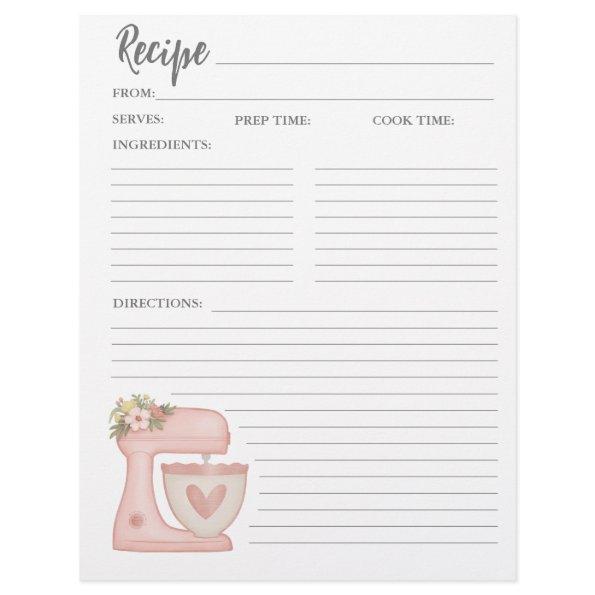 Simple Pink Mixer Floral Cake Bakery Recipe  Flyer