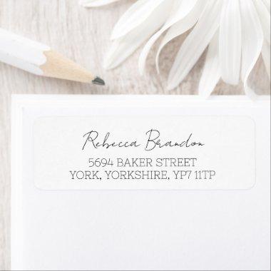 Simple Plain Classic White Script Custom Label