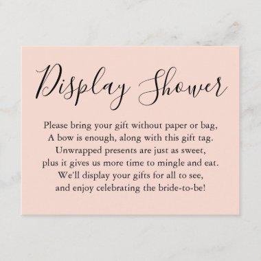Simple Plain Display Bridal Shower Blush Pink Enclosure Invitations