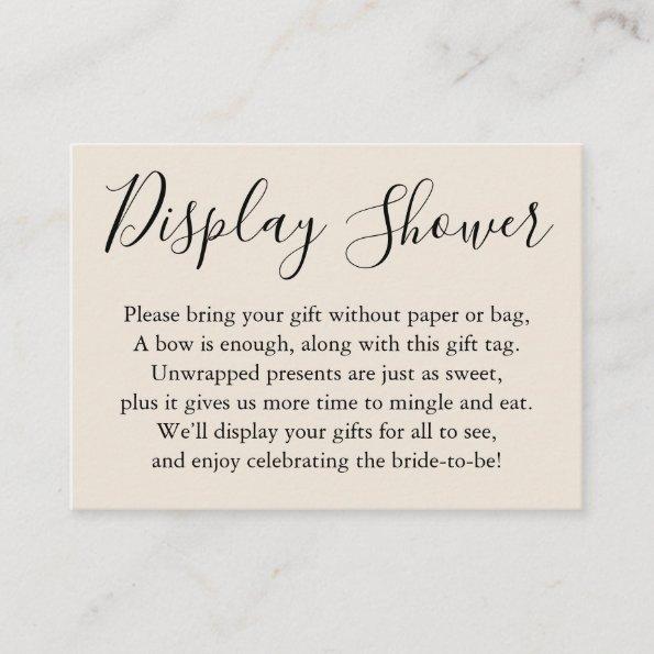 Simple Plain Display Bridal Shower Cream Enclosure Invitations