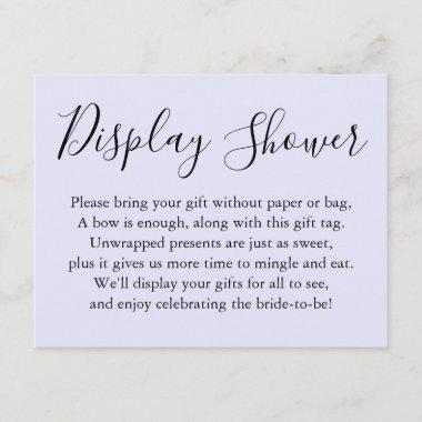 Simple Plain Display Bridal Shower Lavender Enclosure Invitations