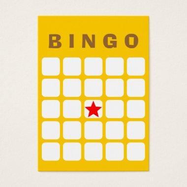 Simple Plain Yellow 5x5 DIY Bingo Invitations