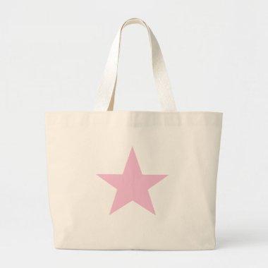 Simple Pretty Pink Star Large Tote Bag