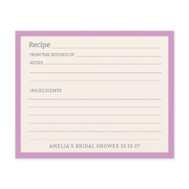 Simple Purple Border Personalized Recipe