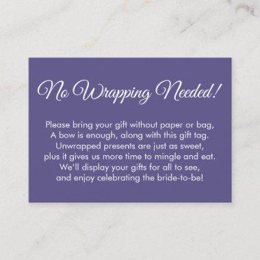 Simple Purple "No Wrapping Needed" Bridal Shower Enclosure Invitations