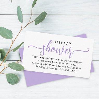 Simple Purple Script Display Shower Enclosure