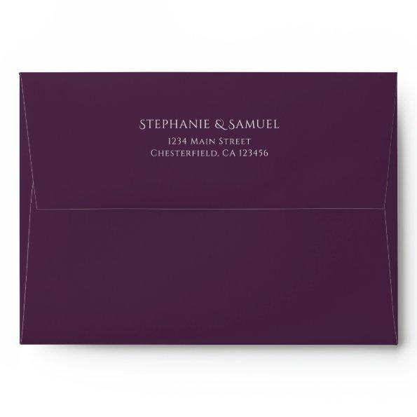 Simple Purple Wedding Return Address Envelope