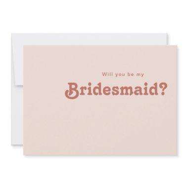 Simple Retro Vibes Blush Bridesmaid Proposal