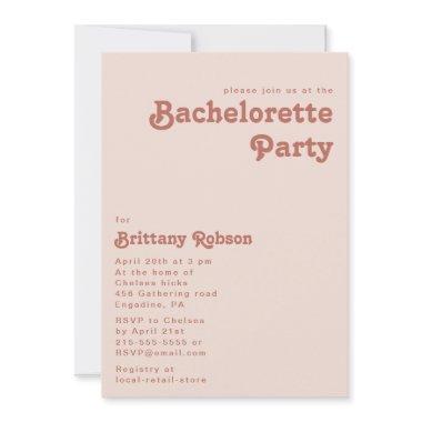 Simple Retro Vibes | Blush Pink Bachelorette Party