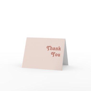 Simple Retro Vibes | Blush Pink Folded Thank You Invitations