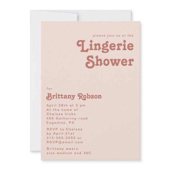 Simple Retro Vibes | Blush Pink Lingerie Shower