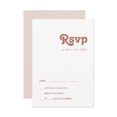 Simple Retro Vibes | Blush Pink RSVP Card