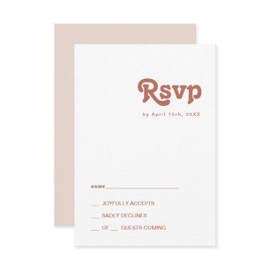 Simple Retro Vibes | Blush Pink RSVP Card