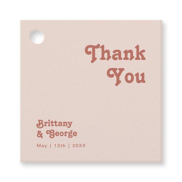 Simple Retro Vibes | Blush Pink Thank You Favor Tags