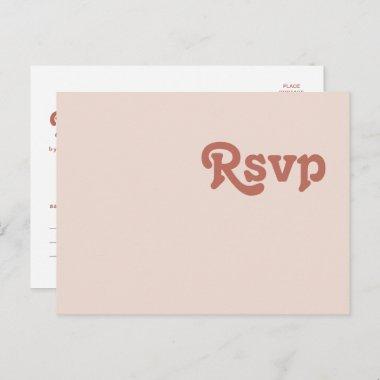 Simple Retro Vibes | Blush Pink Wedding RSVP PostInvitations