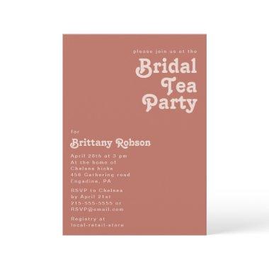 Simple Retro Vibes | Old Rose Bridal Tea Party Invitations