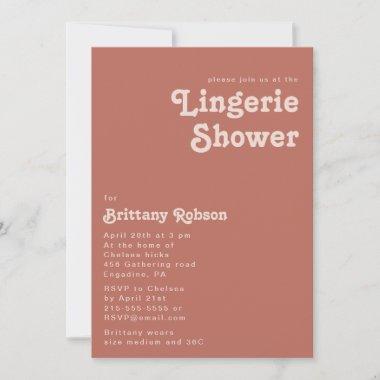 Simple Retro Vibes | Old Rose Lingerie Shower Invitations
