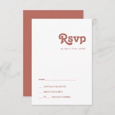 Simple Retro Vibes | Old Rose RSVP Card