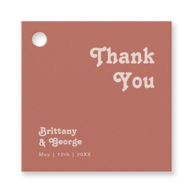 Simple Retro Vibes | Old Rose Thank You Favor Tags