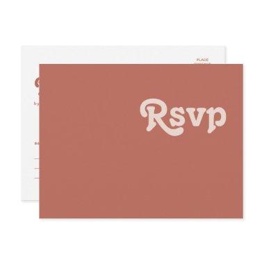 Simple Retro Vibes | Old Rose Wedding RSVP PostInvitations