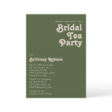 Simple Retro Vibes | Olive Green Bridal Tea Party