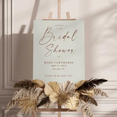 Simple Rose Gold Script Bridal Shower Welcome Foam Board