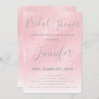 SIMPLE Rose Gold Shimmer Paint Bridal Shower Invitations