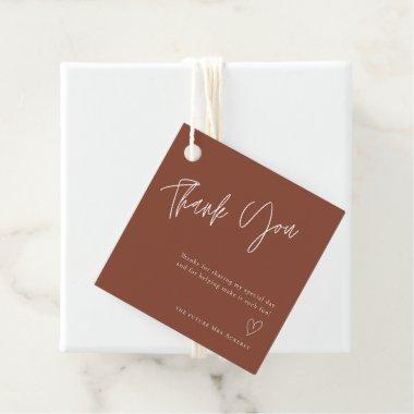 Simple Rust Bridal Shower Thank You Favor Tags