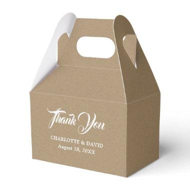 Simple Rustic Faux Kraft Paper Wedding Favor Box