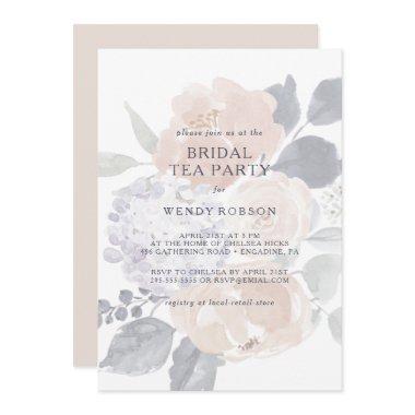 Simple Rustic Floral Bridal Tea Party Invitations