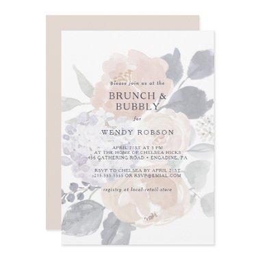 Simple Rustic Floral Brunch and Bubbly Shower Invi Invitations