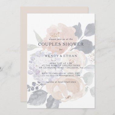 Simple Rustic Floral Couples Shower Invitations