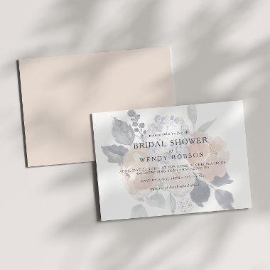 Simple Rustic Floral Horizontal Bridal Shower Invi Invitations