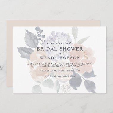 Simple Rustic Floral Horizontal Bridal Shower Invi Invitations