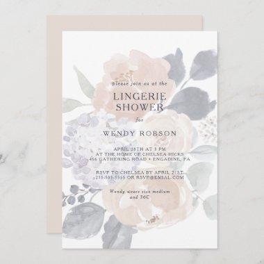 Simple Rustic Floral Lingerie Shower Invitations