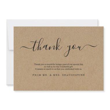 Simple Rustic Kraft Paper Thank You Invitations