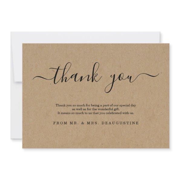 Simple Rustic Kraft Paper Thank You
