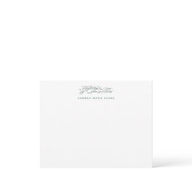Simple Rustic Sage Green Foliage Note