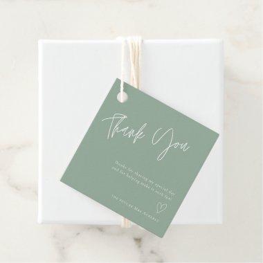 Simple Sage Green Bridal Shower Thank You Favor Tags