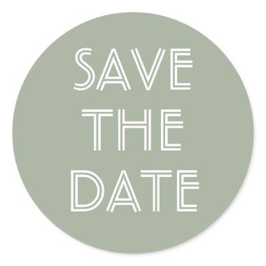 Simple Sage Green Save The Date Sticker
