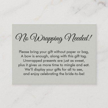Simple Sage No Wrapping Needed! Bridal Shower Enclosure Invitations