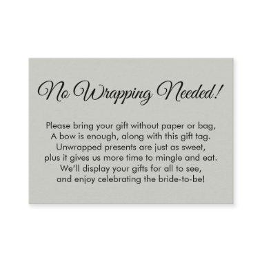 Simple Sage No Wrapping Needed! Bridal Shower Enclosure Invitations