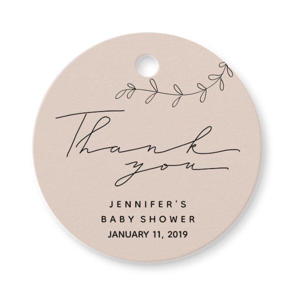 Simple Script Baby Shower Favor Tags