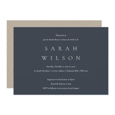 Simple Script Black Navy  Invite