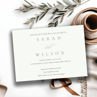 Simple Script Black & White Couples Shower Invite