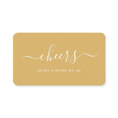 Simple Script Free Drinks Ticket - Gold & White Enclosure