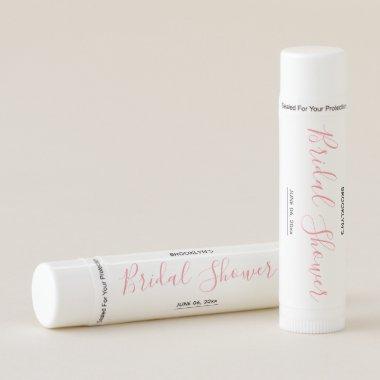 Simple Script Pink Bridal Shower Lip Balm